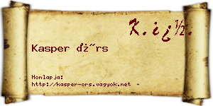 Kasper Örs névjegykártya