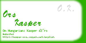 ors kasper business card